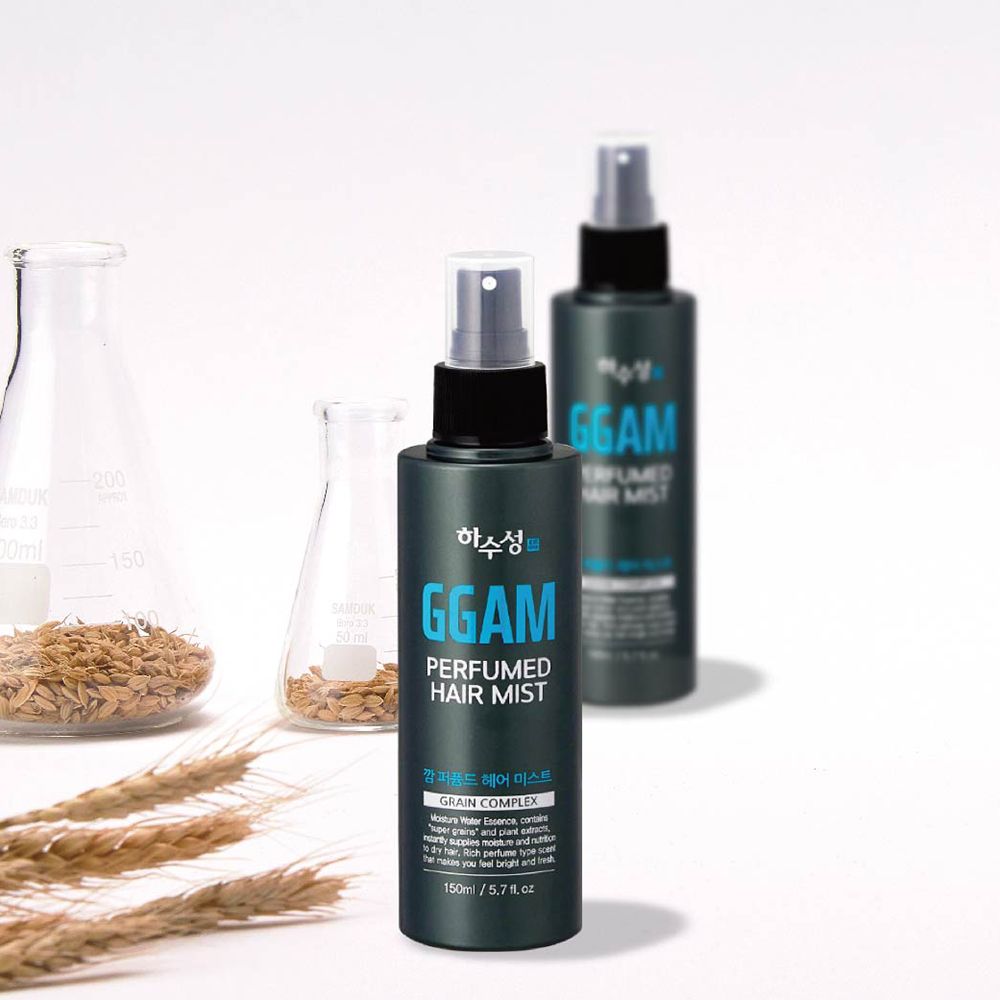 [HASUSUNG] GGAM Grain Complex Perfumed Hair Mist 150ml | Infused with 10 Grain Extracts, Moisturizes & Nourishes Dry Hair, Leave-In Water Essence Mist - Made in Korea